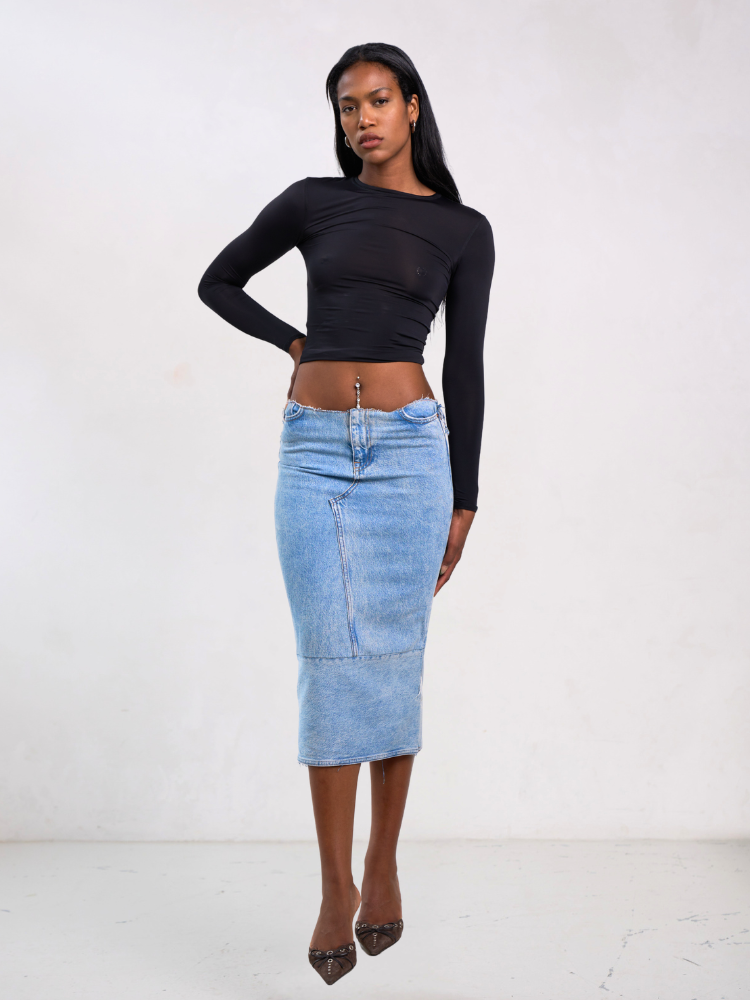 Denim Midi Skirt